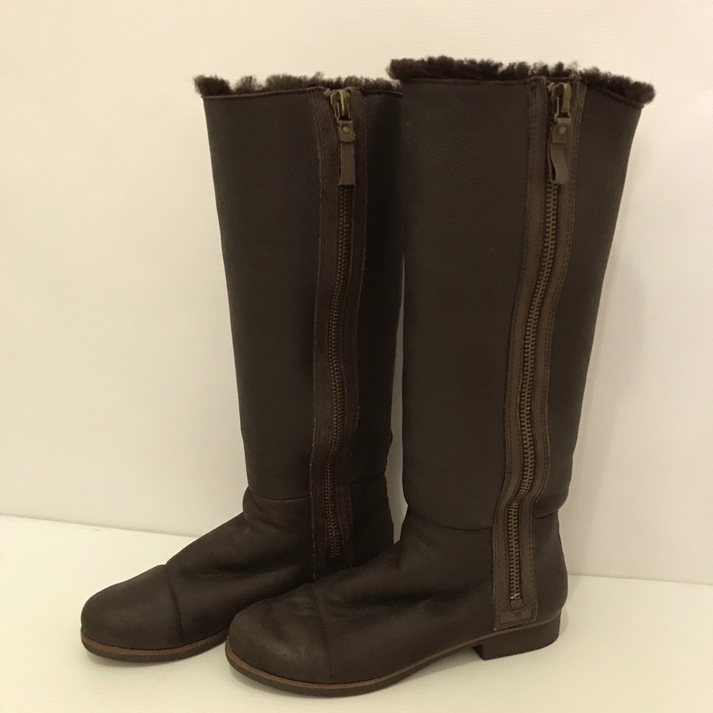 Modern Vintage Women's Leather Equestrian Riding Boots Brown Size 37.5/US 7